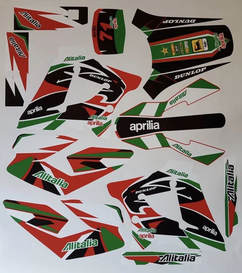 Kit Grafiche Aprilia Mx 125 Rosso Verde