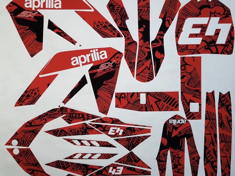 Kit gráfico Aprilia Sx 125 vermelho completo