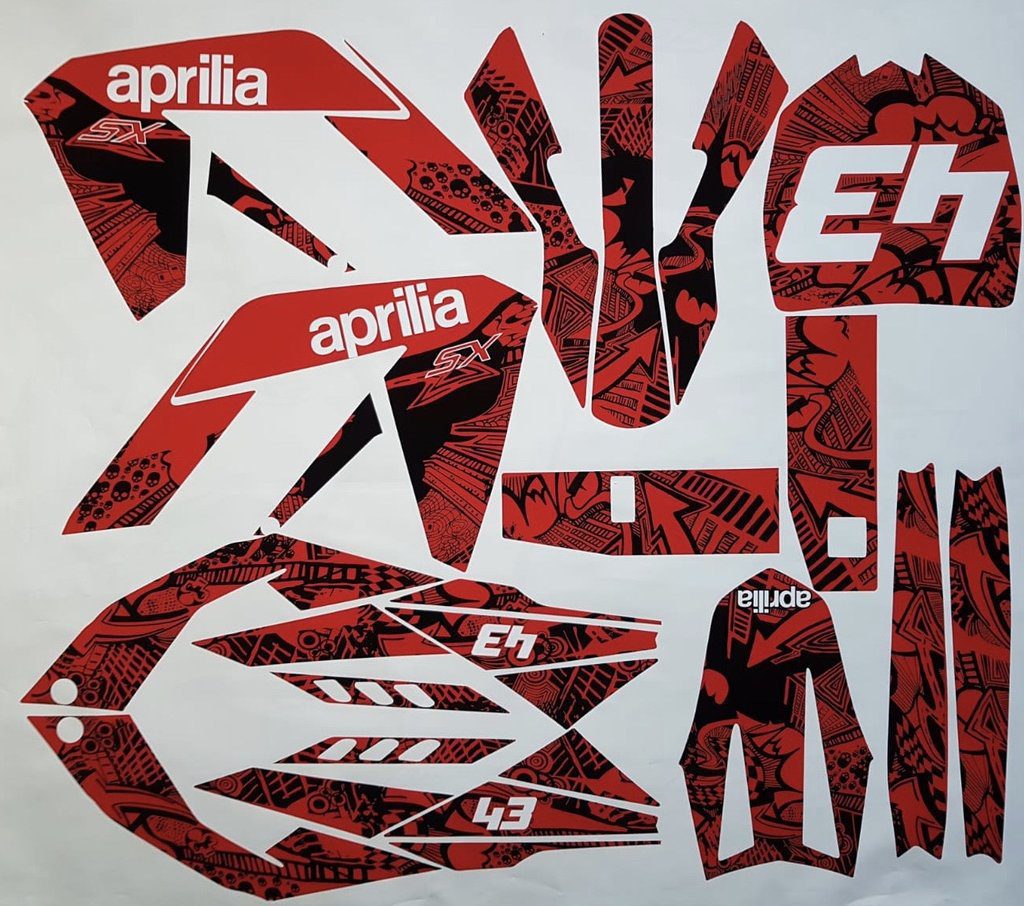 Kit Grafiche Aprilia Sx 125 Full Red