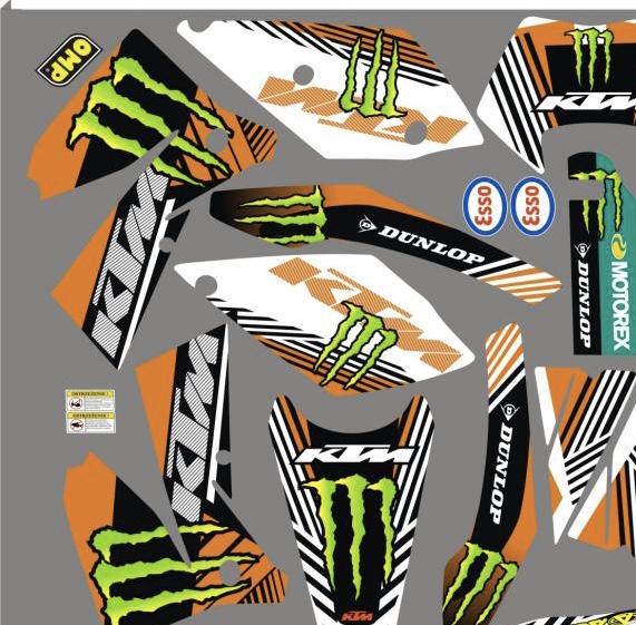 Kit Grafiche KTM Exc 2004 2007 Monster