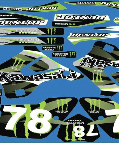 Graphic Kit Kawasaki Kx 125 250 1994 1998 Monster #2