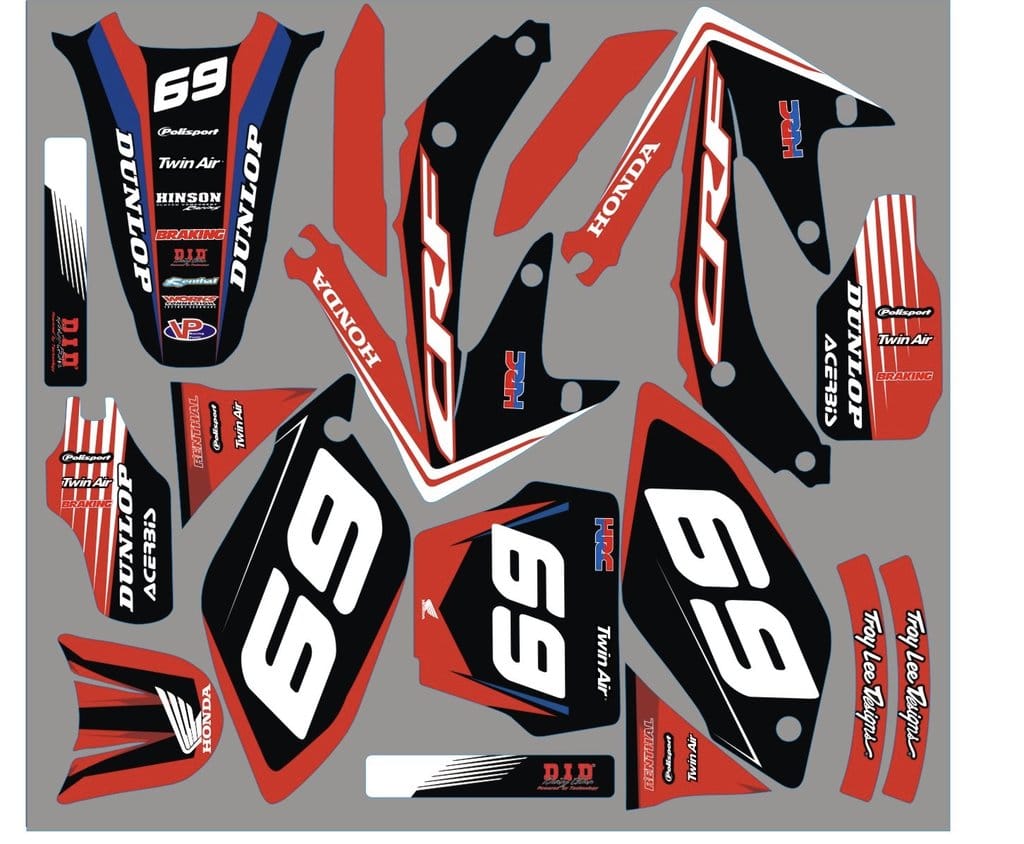 Kit DÉco Honda Crf 250 2006 2007 Red