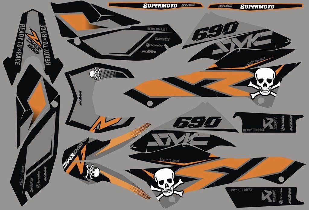 Kit DÉco Ktm 690 Smcr 2012 Orange