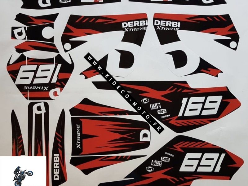 Kit Grafiche Derbi Xtreme Xrace Avant 2011 Rosso #1