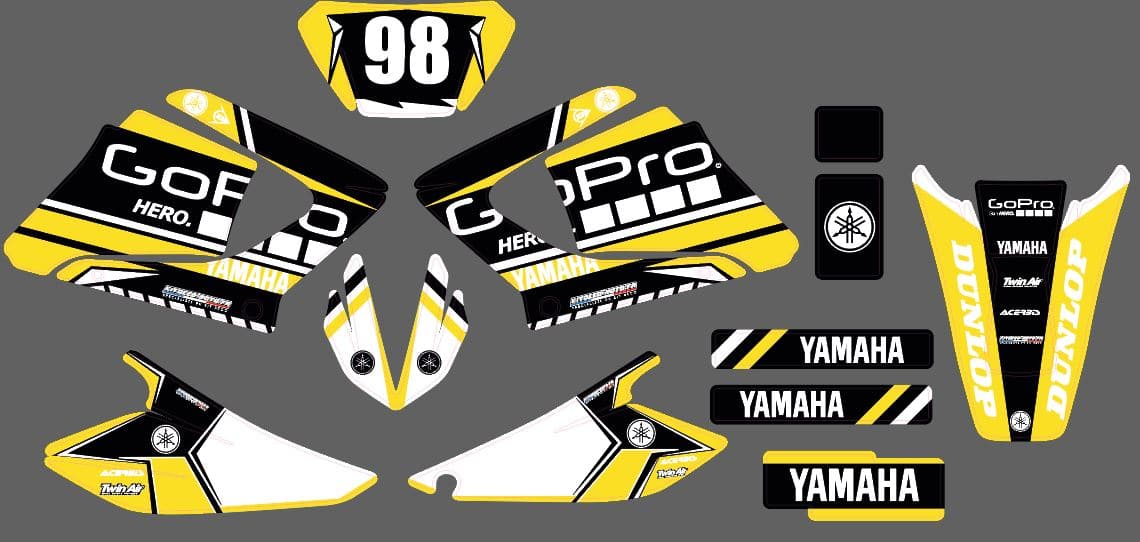 Graphic kit Yamaha DT 125 - GoPro Yellow | Kitdeco-moto.fr