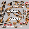 Kit Deco Ktm Exc Excf Sx Sxf Enduro Supermotard Motocross Orange Camouflage
