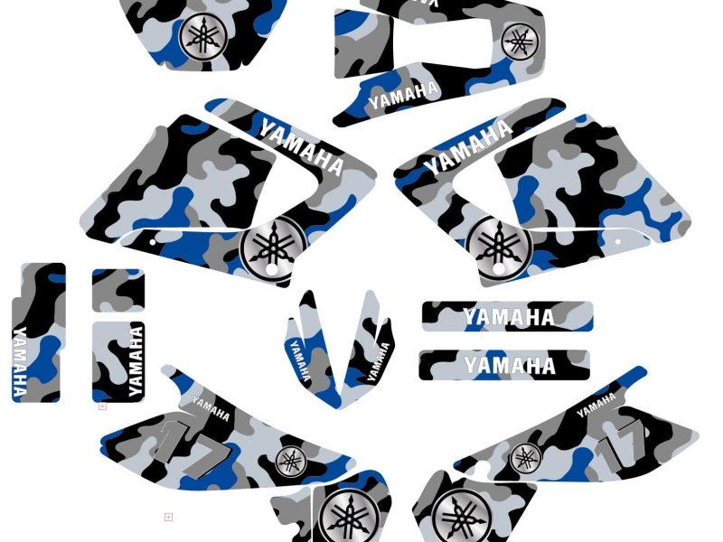 Kit gráfico para motocicleta 125 Dtr Dtx azul camuflagem