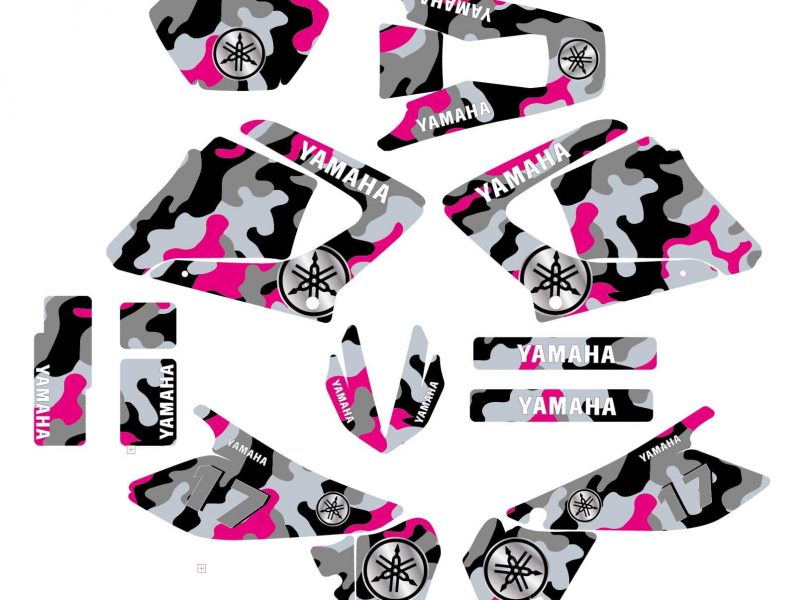 Motorcycle Graphic Kit 125 Dtr Dtx Pink Camouflage