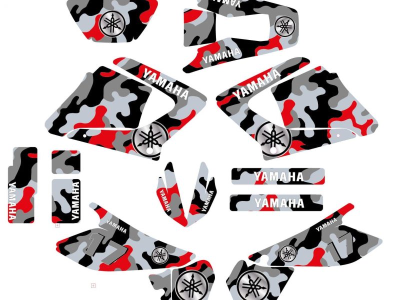 Motocyklowy zestaw graficzny 125 Dtr Dtx czerwony kamuflaż