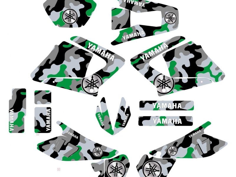 Graphic Kit Motorcycle 125 Dtr Dtx Camouflage Green