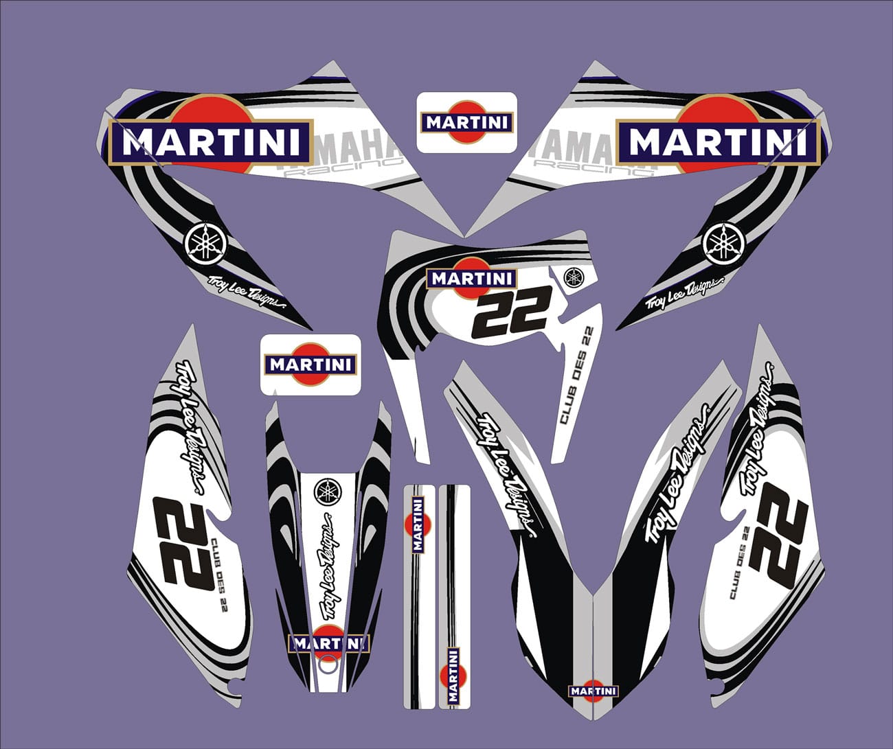 Yamaha 125 Wr Wrx Wrr Martini Racing Motorrad-Grafikkit