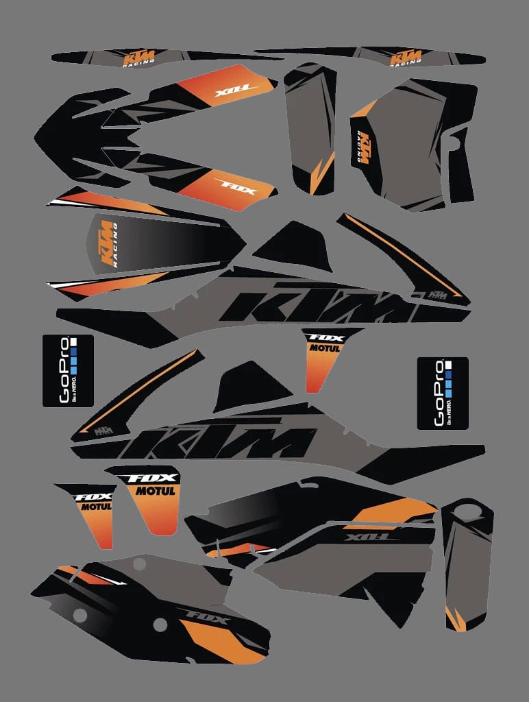 Kit Deco Motocross Ktm Sx Sxf 2016 2018 Black