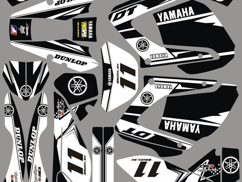 Kit Deco Supermotard Yamaha 125 Dt Dtx Dtr Bianco