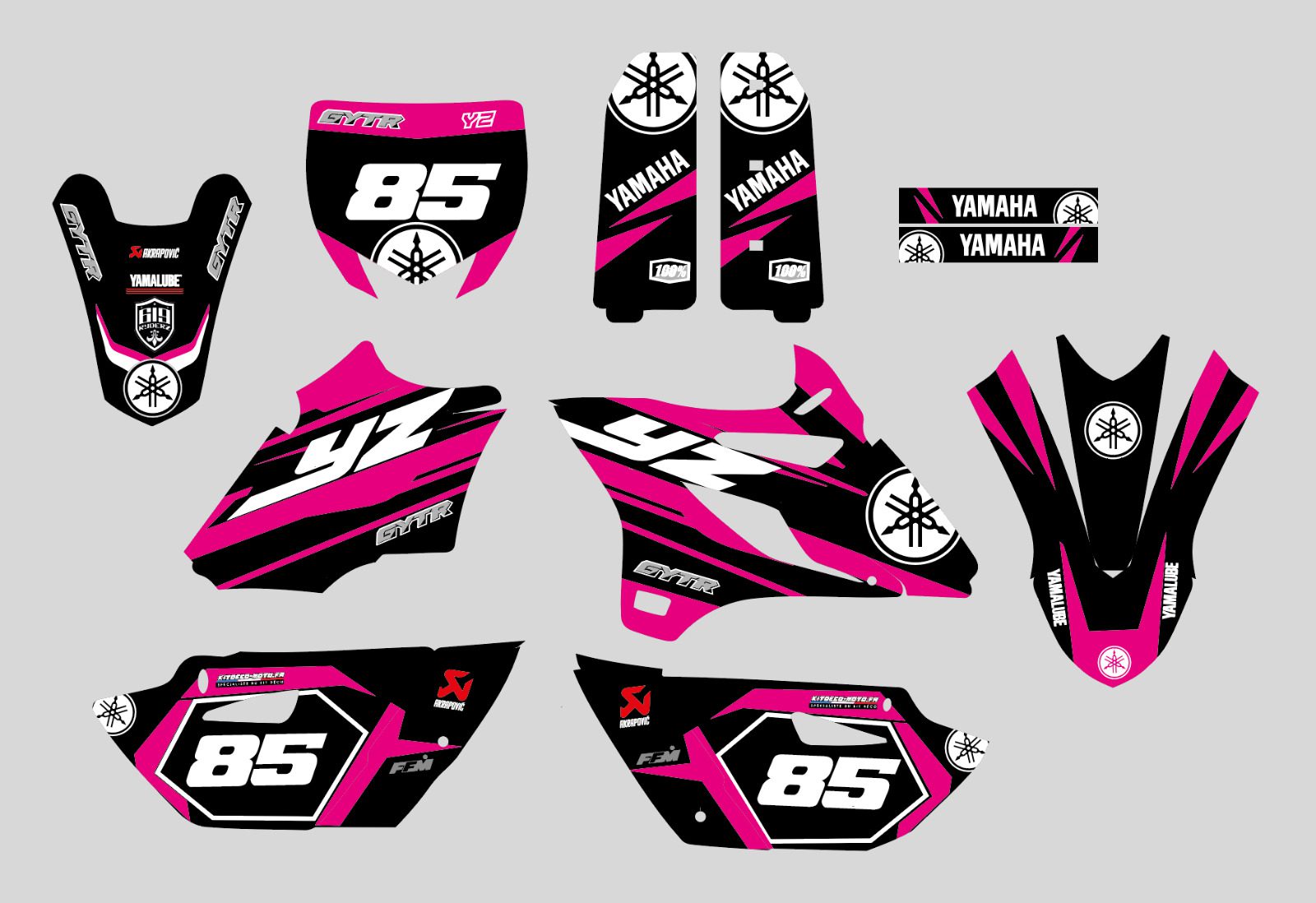 Kit Deco Yz Yzf Black Yellow 85