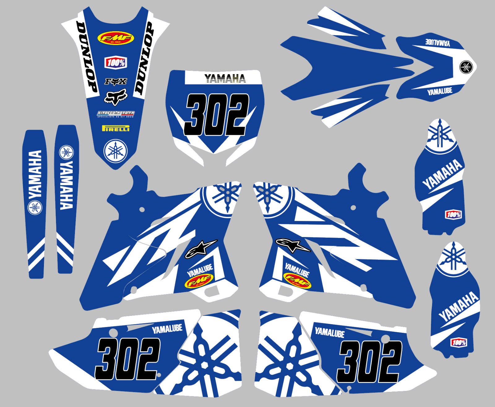 Kit Deco Yz Yzf Blue White