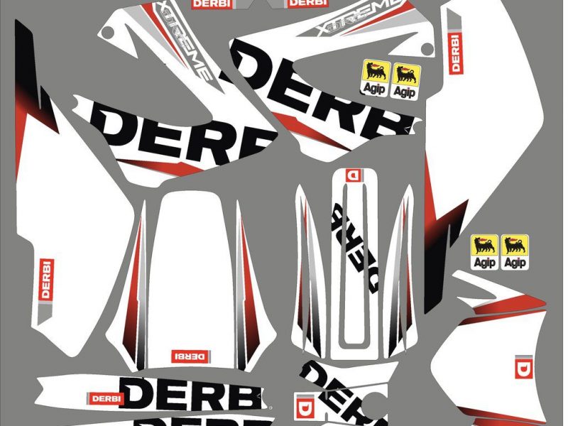 Kit-Deco-Derbi Xrace Xtreme Weiß