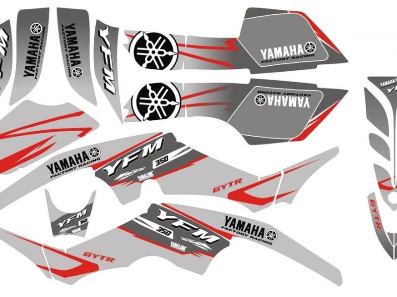 Grafik-Kit ATV Yamaha 350 Raptor Grau