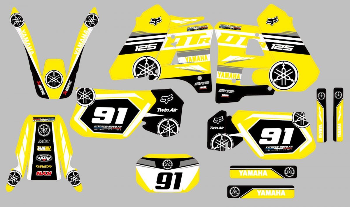 kit deco yamaha 125 dtr factory yellow