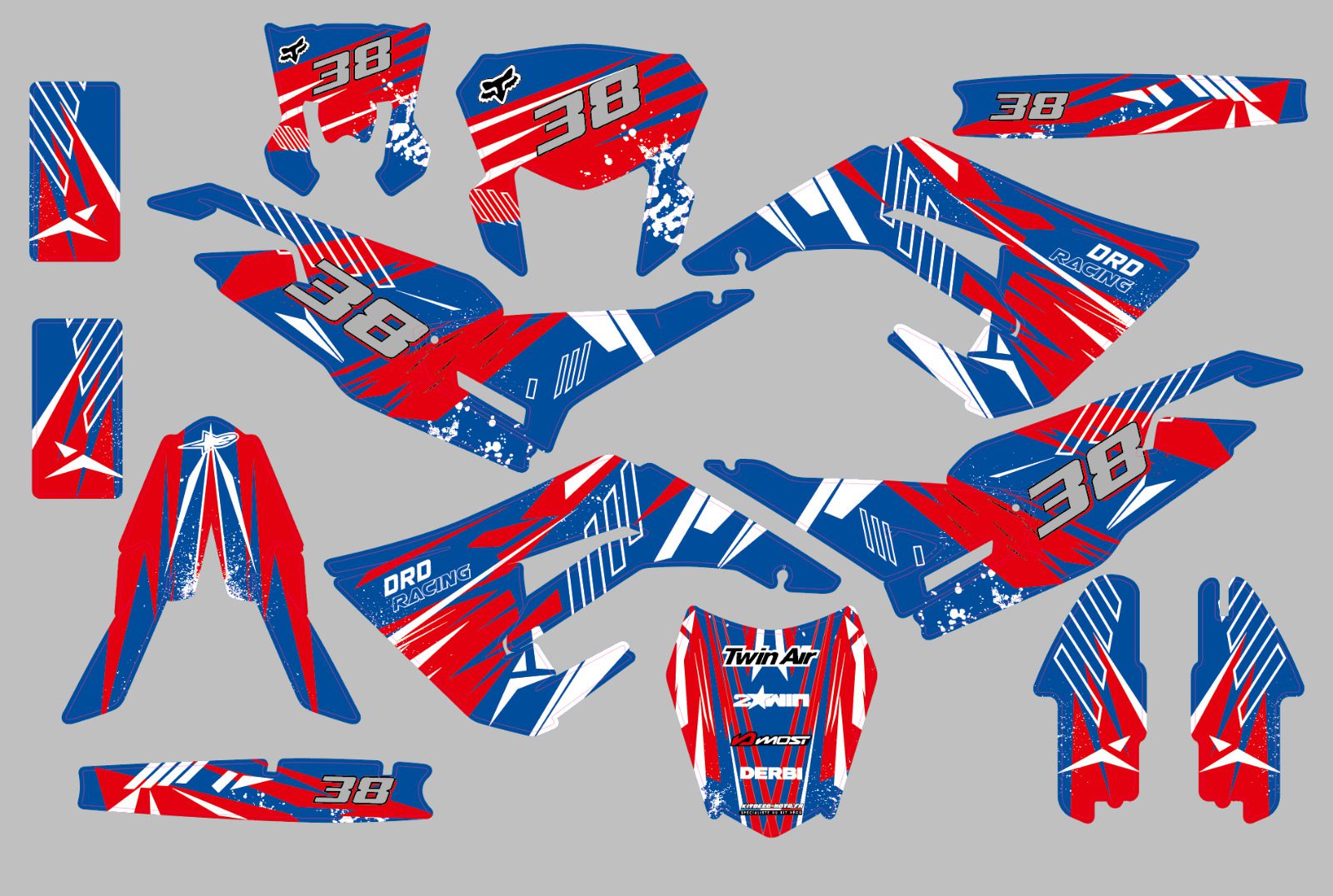 derbi 50 2018 2019 2020 blue red line