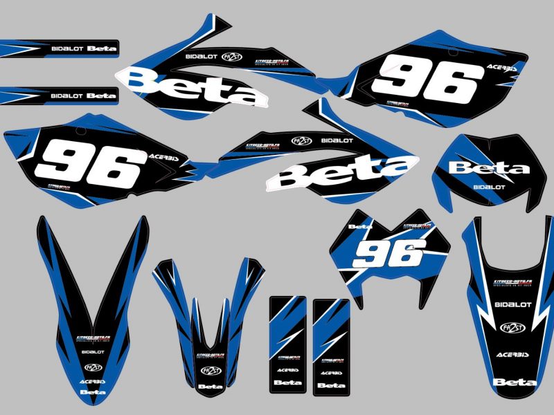 zestaw graficzny beta 50cc 2006 2010 niebieski wyścigi