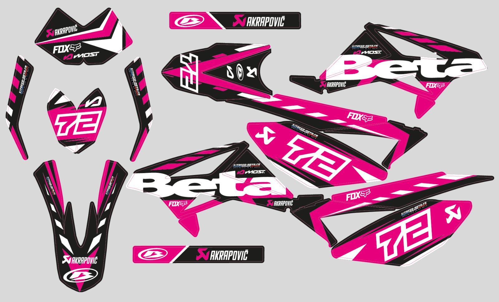Grafikkit Beta 50cc Factory Racing Pink