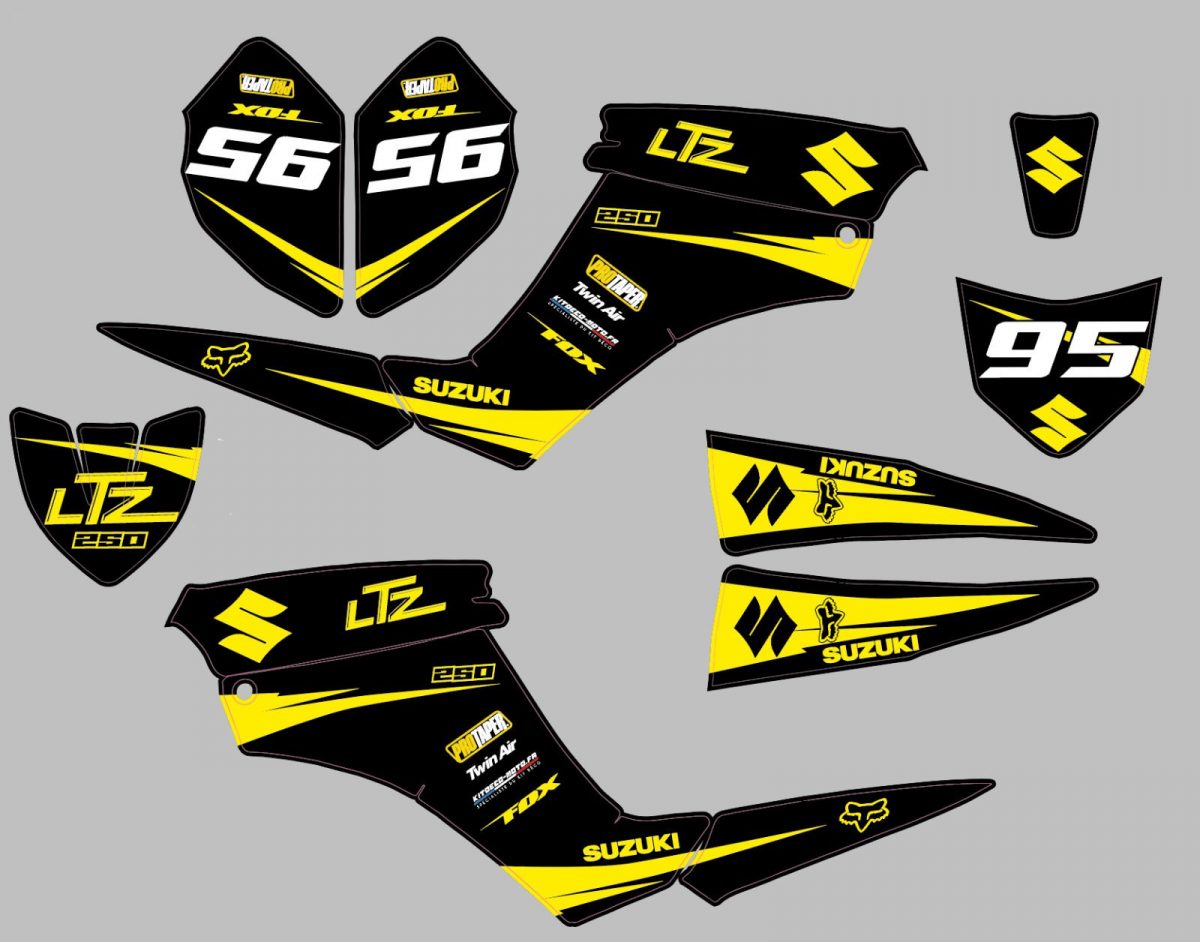 kit deco suzuki 250 ltz quad black