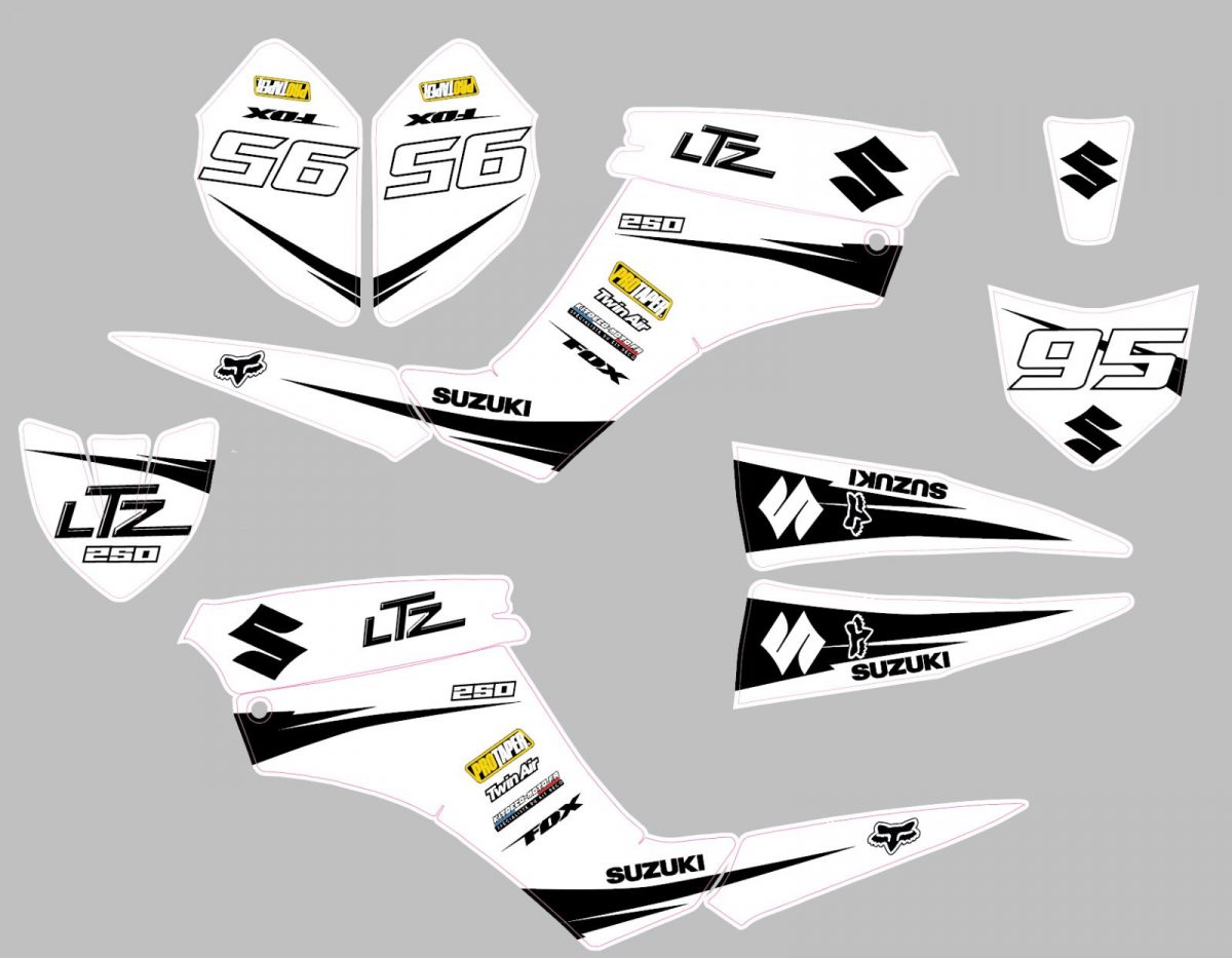 kit deco suzuki 250 ltz quad white