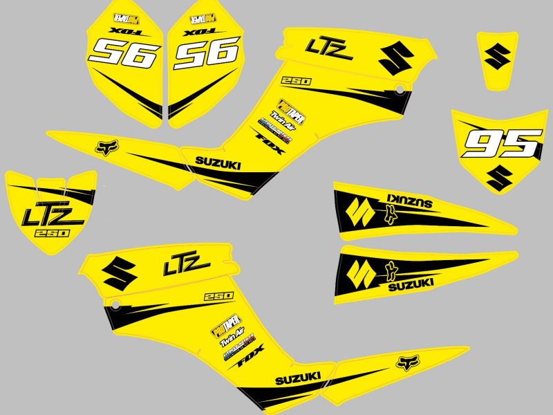 kit deco suzuki 250 ltz quad yellow