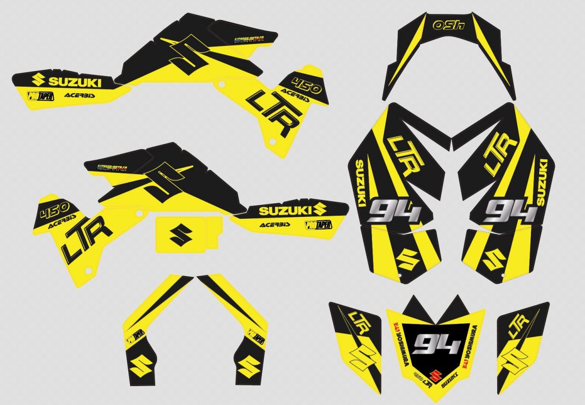 kit deco suzuki 450 ltr quad yellow