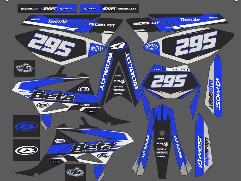 kit gráfico beta 50 - azul de corrida - 2011 2020