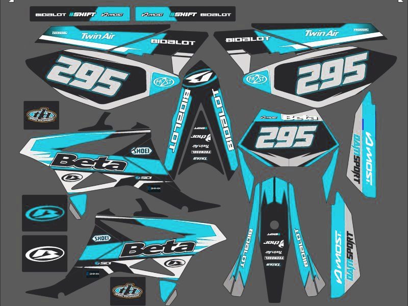kit gráfico beta 50 – ciano de corrida – 2011 2020