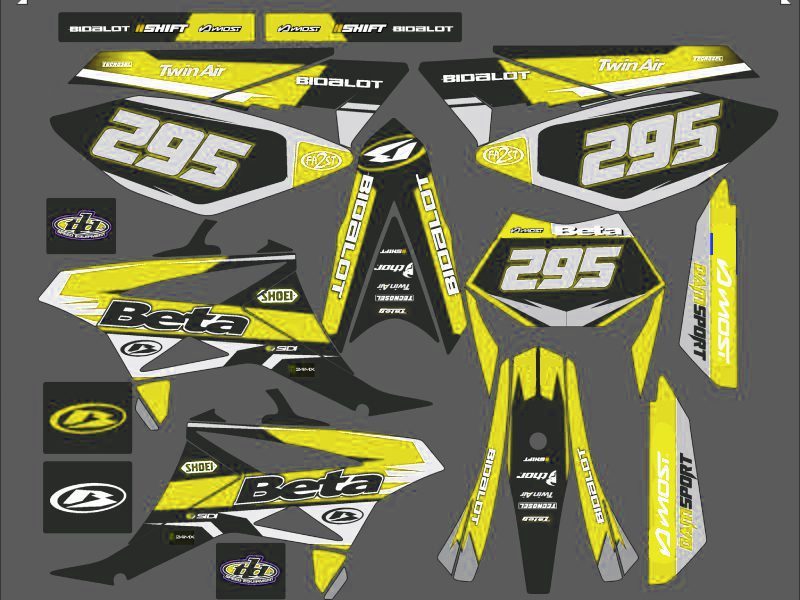 beta 50 graphic kit - racing yellow - 2011 2020