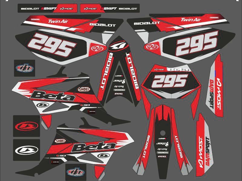 kit gráfico beta 50 - vermelho de corrida - 2011 2020