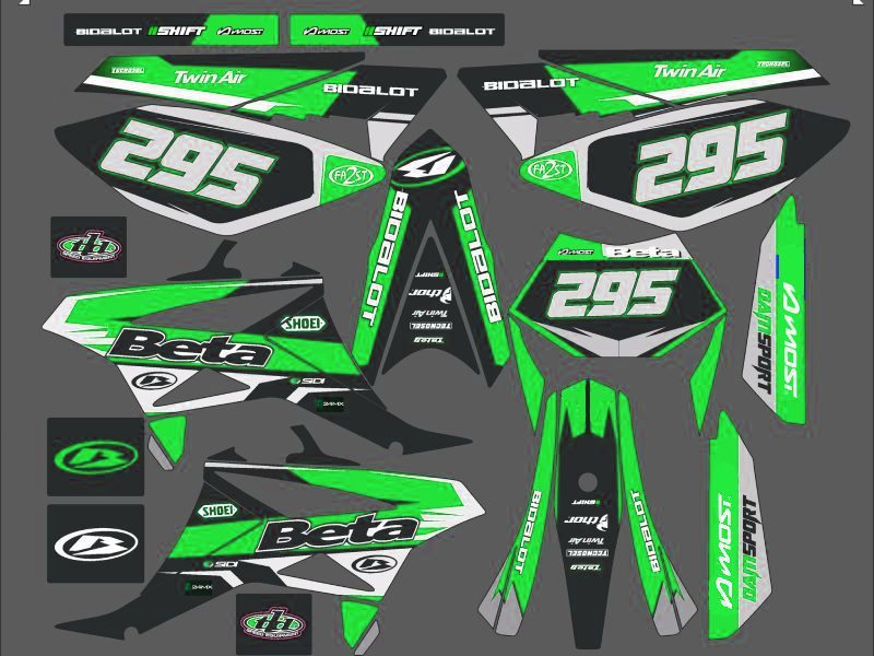 graphic kit beta 50 - green racing - 2011 2020