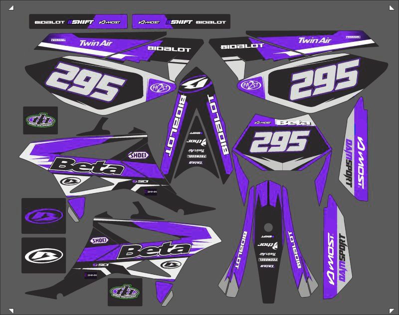 kit deco beta 50 - purple racing - 2011 2020