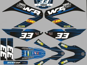 kit deco yamaha 125 wrx blue racing
