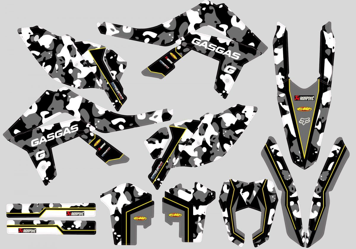 kit deco gasgas camouflage noir blanc