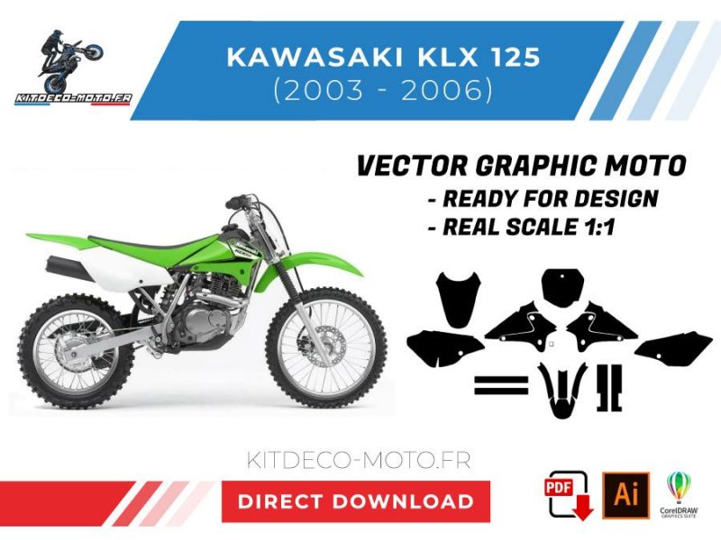 vector de plantilla kawasaki klx 125 2003 2006
