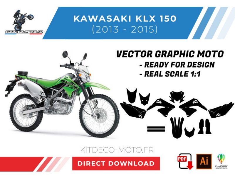 vector de plantilla kawasaki klx 150 2013 2015
