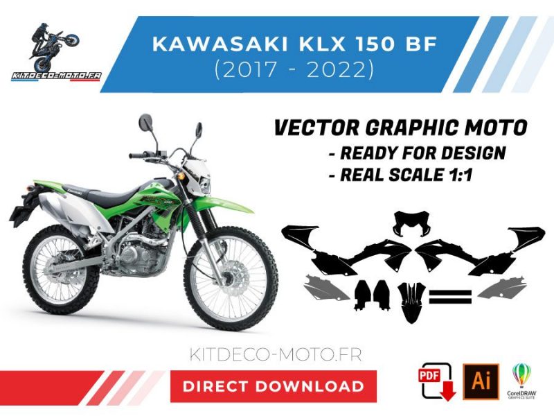 vector de plantilla kawasaki klx 150 bf 2017 2022