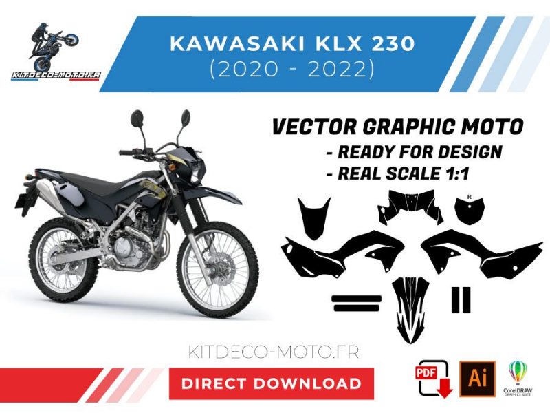 template vector kawasaki klx 230 2020 2022
