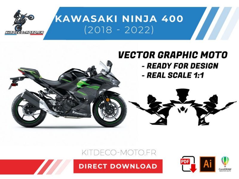 vector de plantilla kawasaki ninja 400 2018 2022