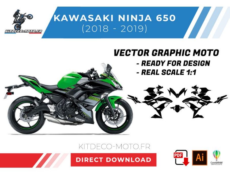 vector de plantilla kawasaki ninja 650 2018 2019