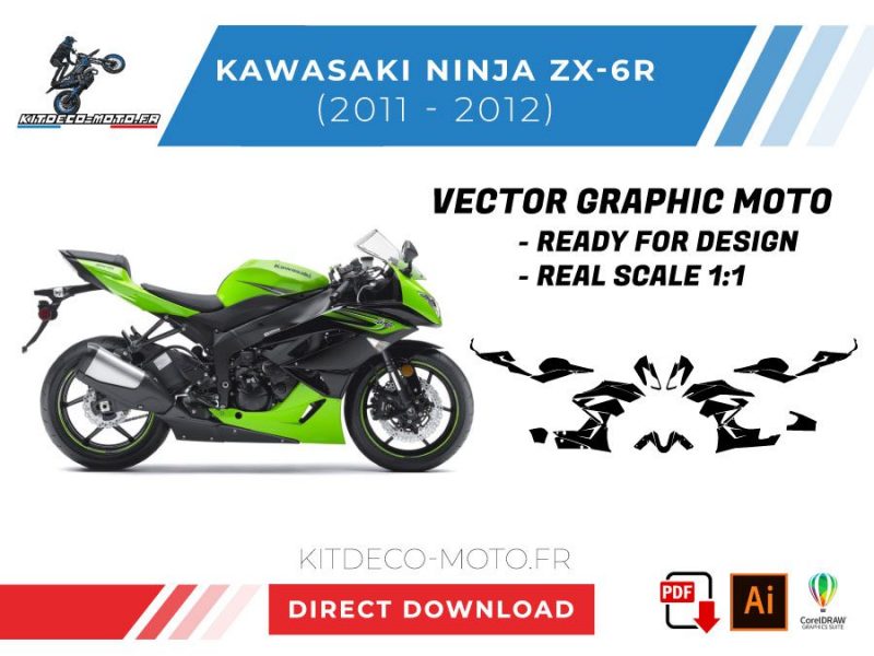vetor de modelo kawasaki ninja zx6r 2011 2012