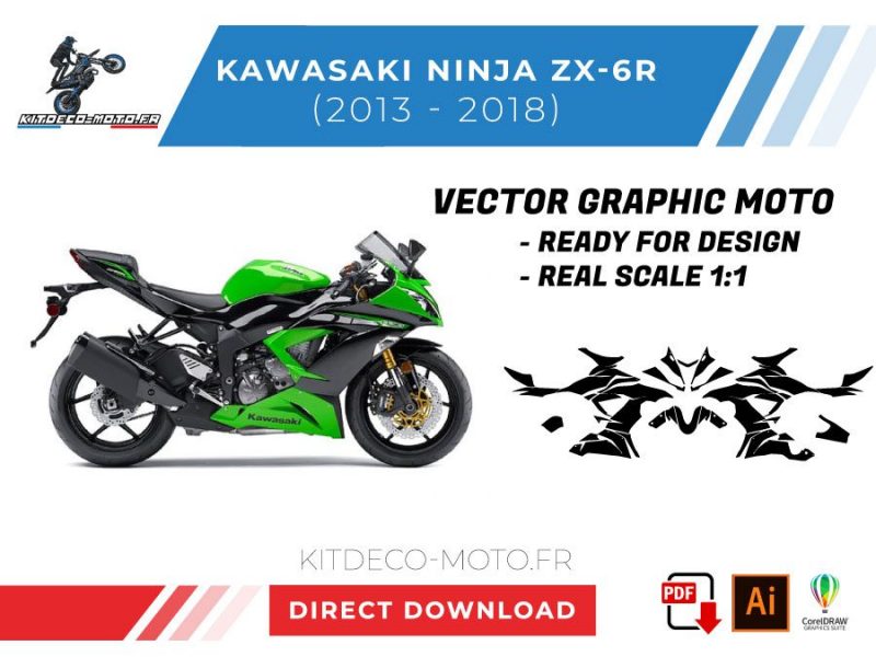 vector de plantilla kawasaki ninja zx6r 2013 2018