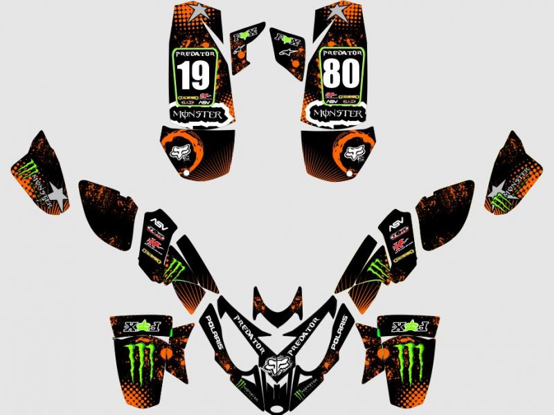 kit deco polaris predator 500 monster orange