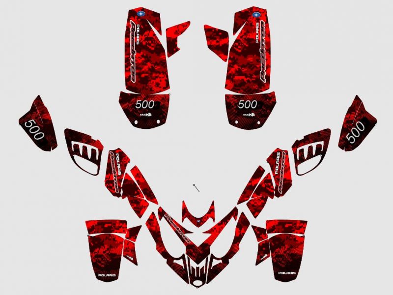 deco kit polaris predator 500 pixel rosso