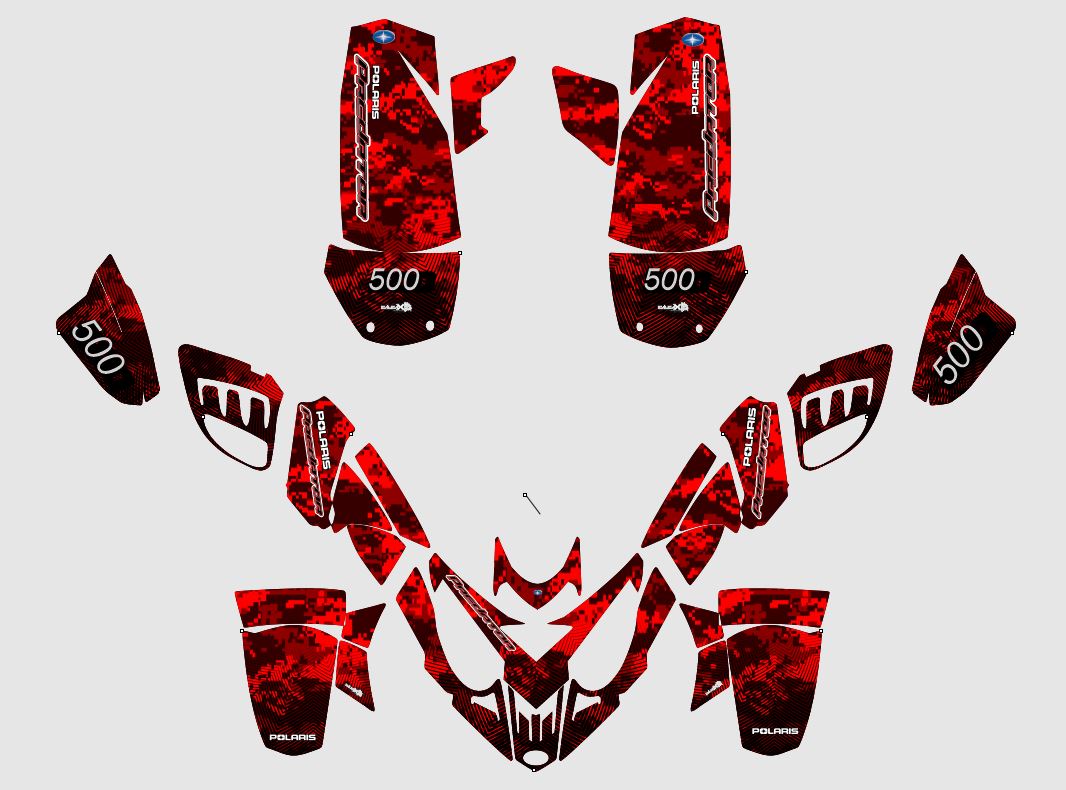 kit deco polaris predator 500 pixel rouge