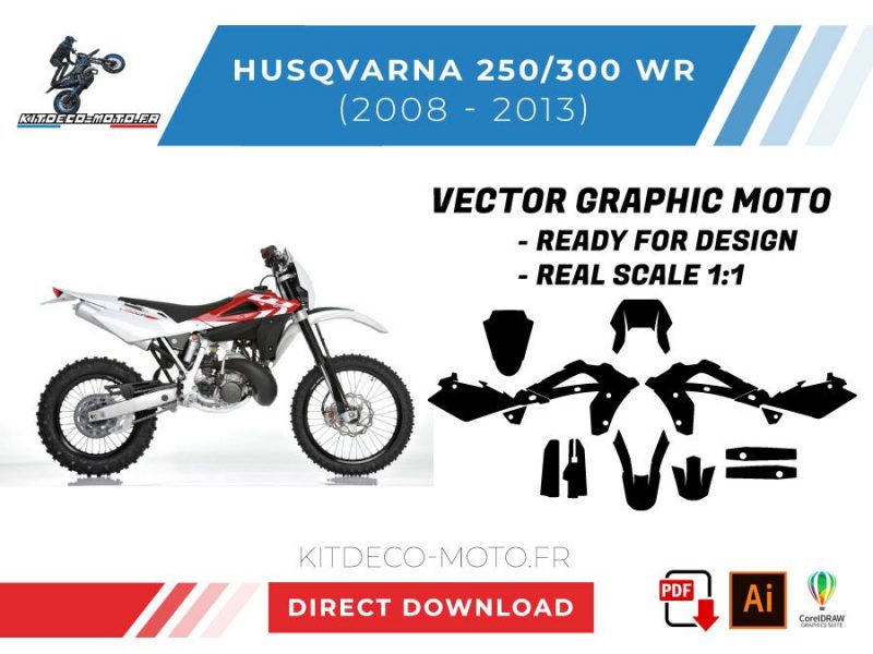 modello vettoriale husqvarna 250 300 wr 2008 2013
