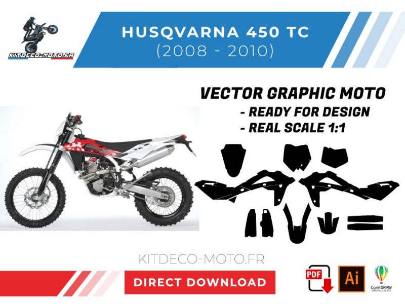 modello vettoriale husqvarna 450 tc 2008 2010